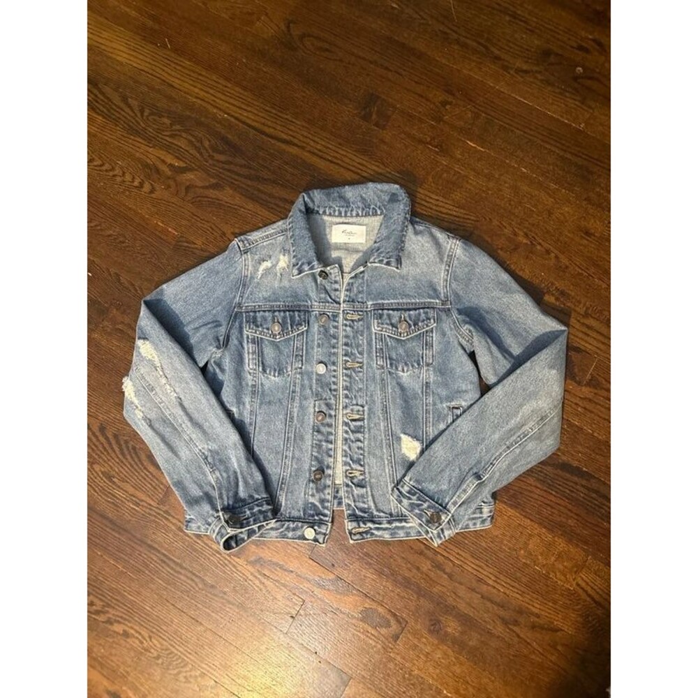 Kancan Classic Distressed Denim Jacket Women Size M
